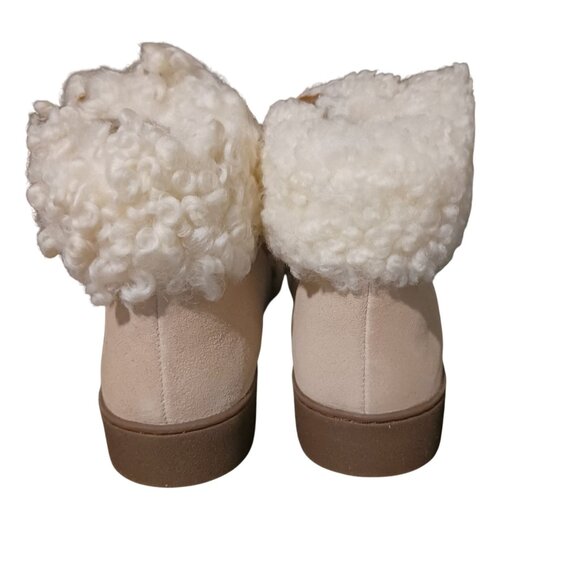 NEW Vionic Womens Splendid Oak Suede Sheep Fur Booties Sand/Cream Size 7.5 - Picture 7 of 13
